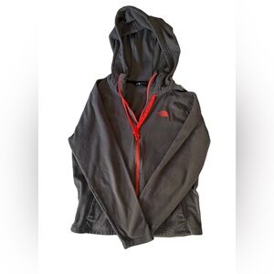 The North Face Hooded Full Zip Fleece Gray Jacket‎ Size Large